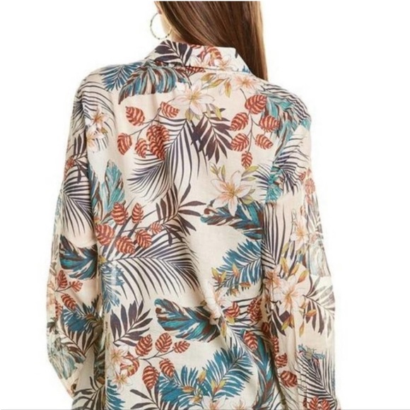 Johnny Was Tropical Floral Long Sleeve Button Down Shirt (M) - Picture 3 of 13